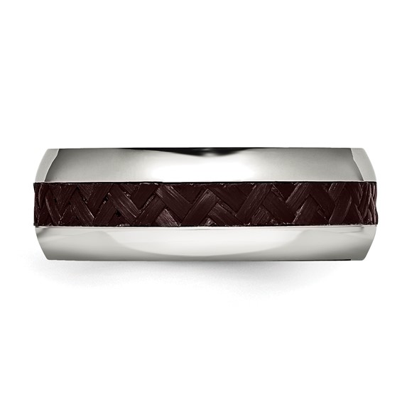 Edward Mirell 8mm Cobalt Beveled Press Fit w/ Carbon Fiber Insert Band